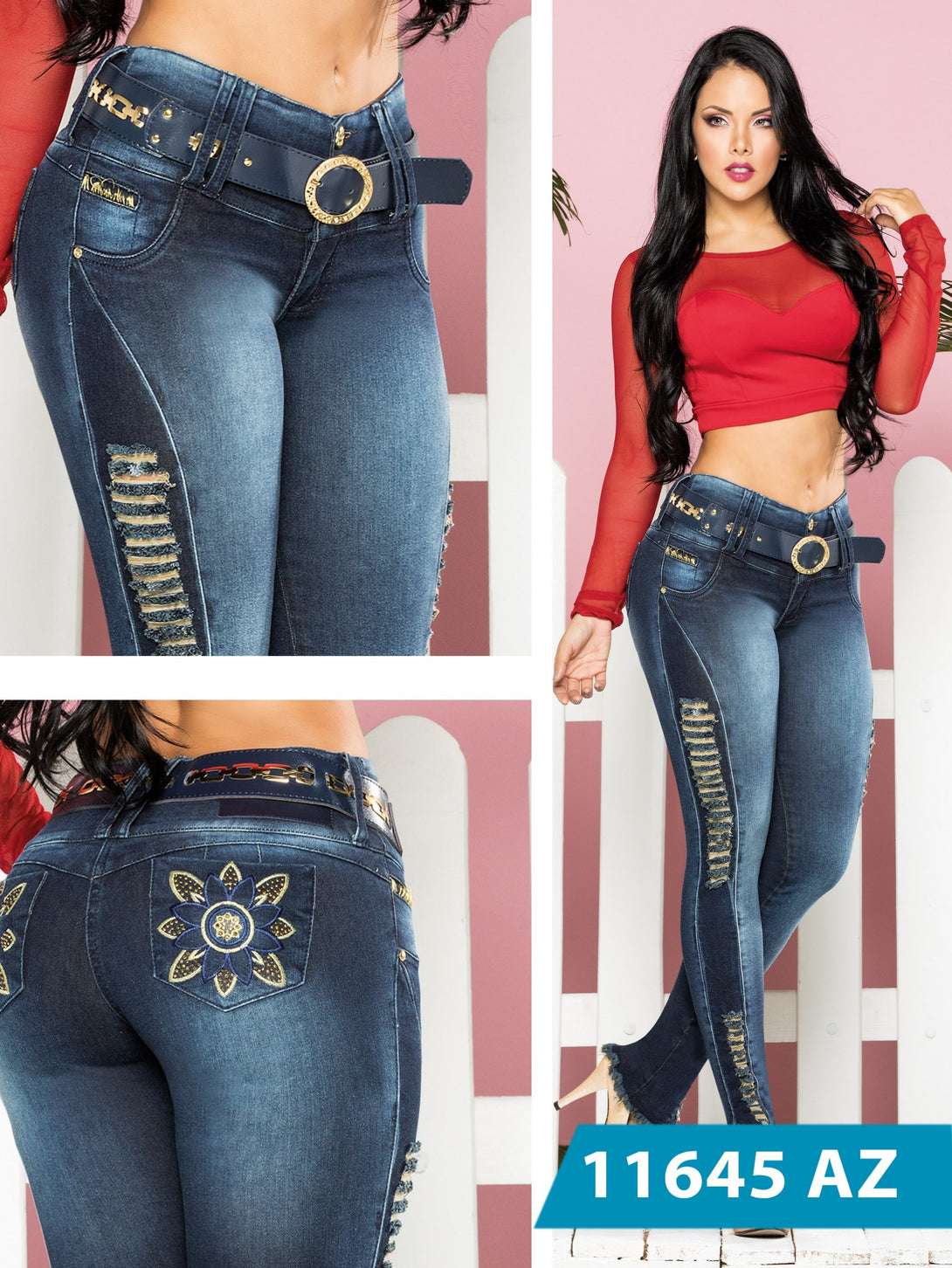 Jeans Levantacola Colombiano Azulle 